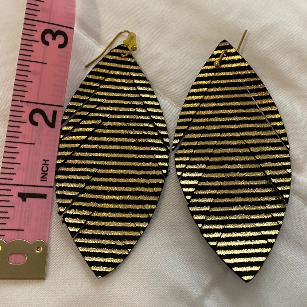 Fringed feather earrings